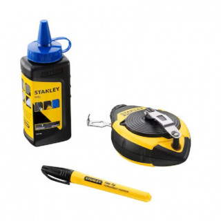 KIT DE TRAZADO Y NIVELACIÓN. 30M. TIZA EN POLVO. NEGRO Y AMARILLO - STANLEY