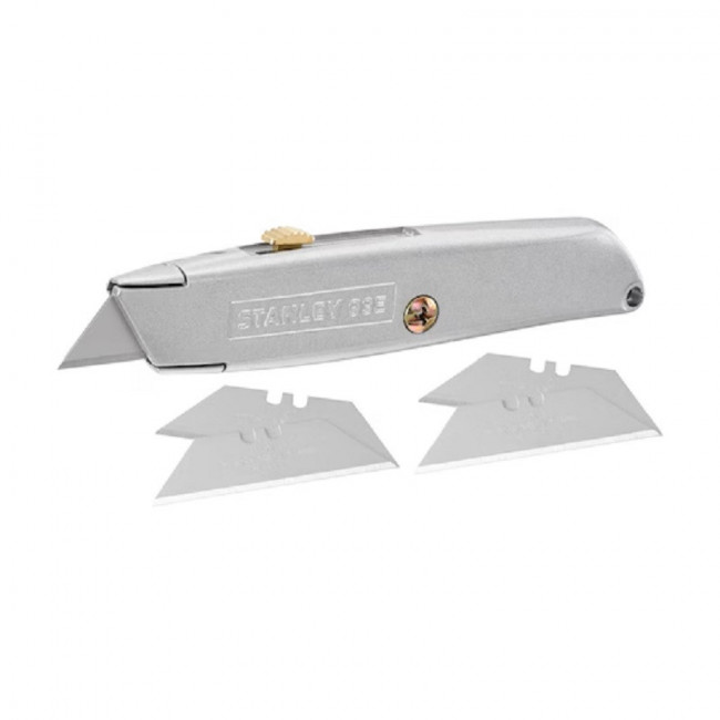 CUCHILLO RETRÁCTIL 10-099. ZINC. HOJA TRAPEZOIDAL. LONGITUD 115MM - STANLEY
