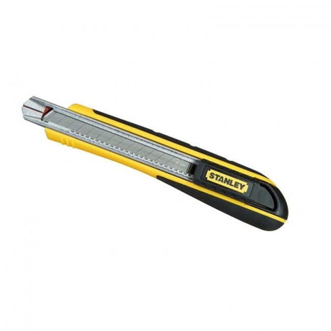 CÚTER BIMATERIAL FATMAX. RETRÁCTIL. HOJA TRAPEZOIDAL. GUÍA METÁLICA. ANCHO 9 MM - STANLEY