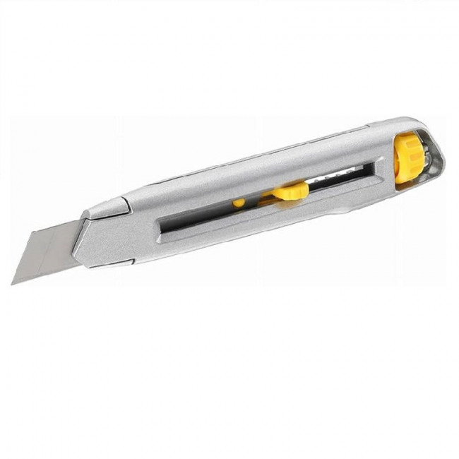 CÚTER INTERLOCK. RETRÁCTIL. BLOQUEO LATERAL. HOJA TRAPEZOIDAL. CORTE Y RASGADO. 18 MM - STANLEY