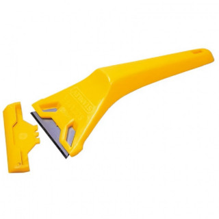 RASCAVIDRIO MANUAL. PLÁSTICO TÉCNICO. CABEZAL INCLINADO. HOJA TRAPEZOIDAL. AMARILLO - STANLEY