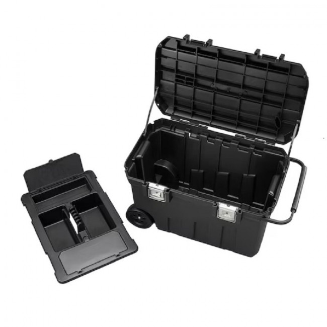 ARCÓN DE TRANSPORTE MEDIANO. 50 KG. BLOQUEABLE. NEGRO. PLÁSTICO. 2 - STANLEY