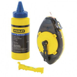 KIT TIRALÍNEA POWERWINDER. TIZA TRAZADORA. CARRETE CON MANIVELA. AZUL - STANLEY