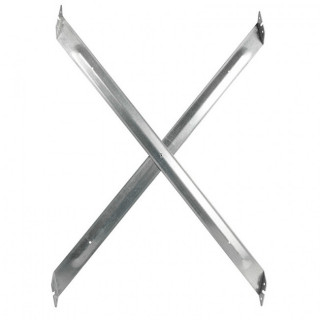 SOPORTE METÁLICO EN X. GALVANIZADO ZINCADO. PARA MUEBLE FRIGORÍFICO. FIJACIÓN POR REMACHE. ESPESOR 1,5MM
