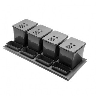 MÓDULO CUBO DE BASURA ELEGANS. PLÁSTICO. ANTRACITA. 4X16L. ANCHO 935MM. ALTO 230MM