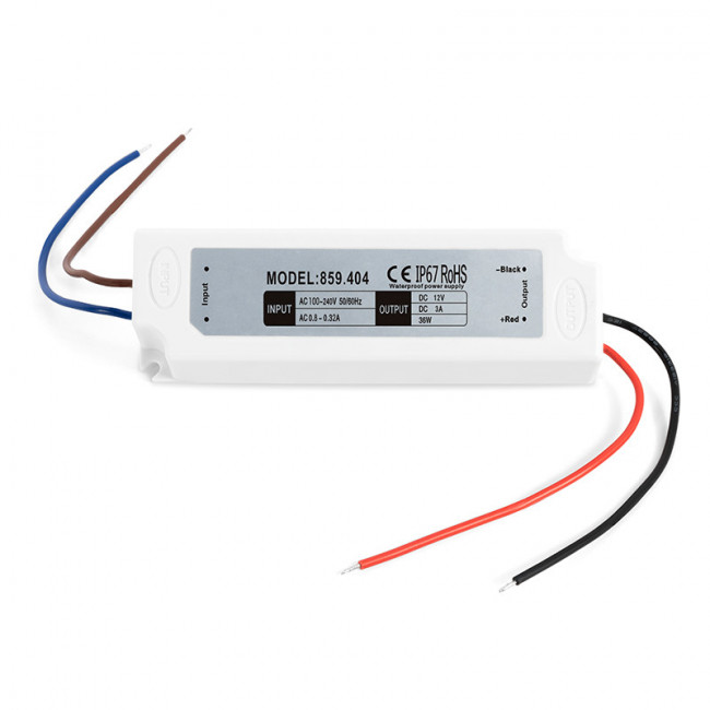 TRANSFORMADOR LED DC 150X39X30. 36 W. 12 V DC. IP67