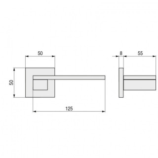 ROSETA ZAMAK ESA ES14 50X50 CNE CR/NEGRO ROSETA CUADRADA 50X50X7MM. COMBINADA. 2