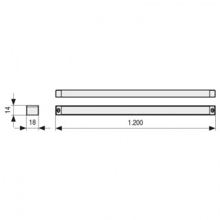 LAMPARA SOL. SLIM-B 9,8W L1200 TOUCH NEG 5000ºK. 8,5W/M. 180LED/M. NO INCLUYE TRANSFORMADOR. 2