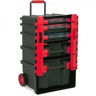 TALLER MÓVIL. PLÁSTICO RÍGIDO. MODULAR. 500X410X770MM. 3 ESTUCHES + 1 MALETA + 1 CAJÓN - TAYG