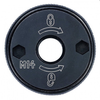 TUERCA RÁPIDA PARA AMOLADORA DT3559-QZ. ACERO. NEGRO MATE. ROSCA M14. APERTURA MANUAL. TALADRO CENTRAL PASANTE - DEWALT