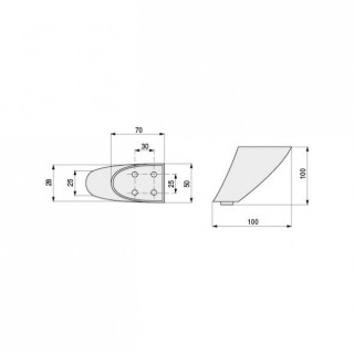 PATA METAL KATA H100 NIQUEL SATINADO 2