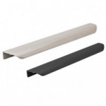 TIRADOR DE ALUMINIO BIEL. PERFIL CURVADO. NÍQUEL CEPILLADO. NEGRO MATE. MONTAJE EN CANTO