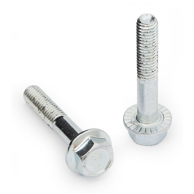 TORNILLO HEXAGONAL GRAFILADO. ACERO. BRIDA DENTADA. CABEZA
