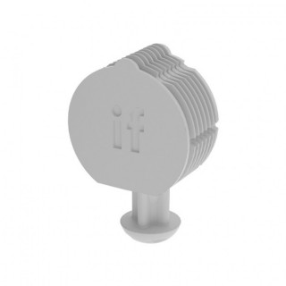HERRAJE DE UNIÓN PEANUT 1. PLÁSTICO REFORZADO CON FIBRA DE VIDRIO. UNIÓN INVISIBLE. GRIS / BLANCO RAL 9010. MONTAJE DE M 2