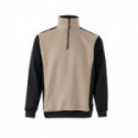 SUDADERA BICOLOR DE MEDIA CREMALLERA. FELPA PERCHADA. ANTIPILLING