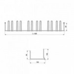 SUJECIÓN A TRASERA DEL MUEBLE PARA ZAPATERO EXTENSIBLE 626 MM GRIS RAL 9006