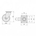 RUEDA GIRATORIA ARO DE NYLON. ø100. CON/SIN FRENO. SIN ANTIHILO