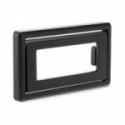 TIRADOR EMBUTIDO NEVARA. ZAMAK. EMPOTRADO. RECTANGULAR. ESQUINAS REDONDEADAS. ABERTURA CENTRAL ACABADO NEGRO MATE