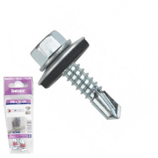 BLISTER TORNILLO BROCA CABEZA HEXAGONAL DIN 7504-K CON ARANDELA P-14 CINCADO