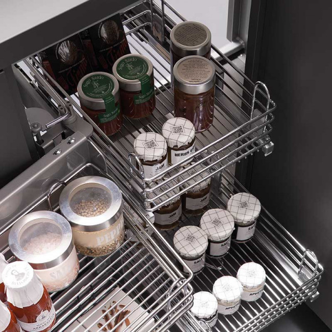 BASTIDOR EXTRAIBLE EVONA CON CESTOS CROM