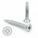 TORNILLO BROCA ROSCA CHAPA CABEZA PLANA DIN 7504-P INOXIDABLE