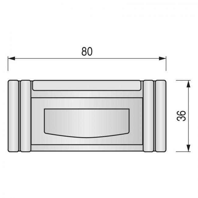 CUBA TIRADOR DE ZAMAK 80 X 36 MM