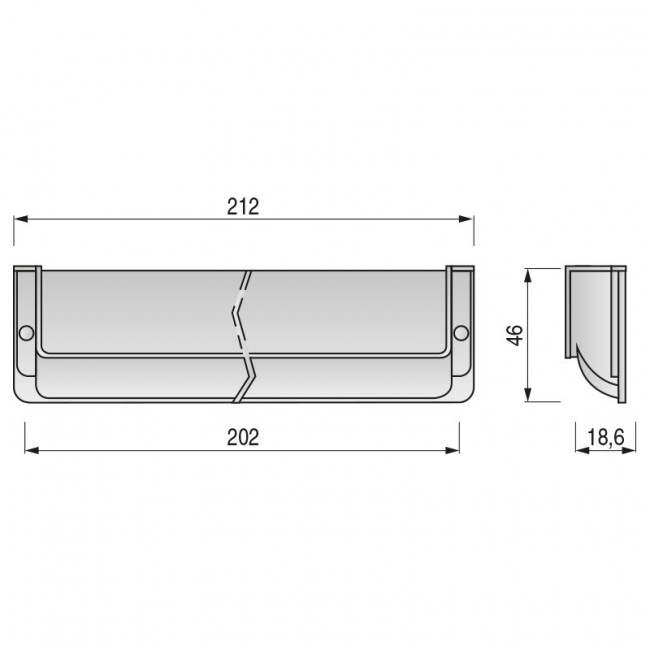 TIRADOR EMBUTIDO DE ZAMAK PARA MUEBLES