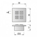BOMBAY TIRADOR ZAMAK CRISTAL SWAROVSKI 36X36. ELEGIR ACABADO.