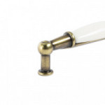 TIRADOR Y POMO PORCELANA MODELO BAMBÚ ACABADO MARFIL/BRONCE