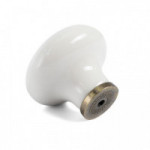 TIRADOR Y POMO PORCELANA MODELO BAMBÚ ACABADO MARFIL/BRONCE