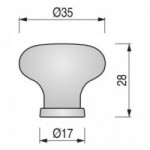 POMO PORCELANA TRILLA Ø35 H28 GRES/BRONCE