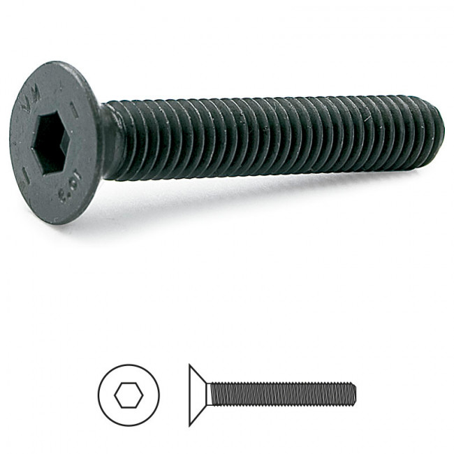 TORNILLO ROSCA METAL ALLEN DIN 7991 NEGRO METRICA M-3 LARGO 10MM