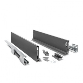CAJÓN VERBOX EXTRAFINO. . ANTRACITA. EXTRACCIÓN TOTAL. CIERRE AMORTIGUADO. ESPESOR 2