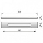 TIRADOR DE ALUMINIO KEIZO. PARA MUEBLE. PLACA RECTANGULAR ALARGADA. VACIADO CENTRAL LONGITUDINAL. 192 MM