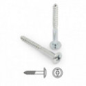 TORNILLO TIRADOR PARA ROSCA MADERA. ACERO. CABEZA ANCHA KOMBY. ZINCADO
