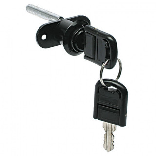 CERRADURA REDONDA CAJON d16X22 NEGRO CON VASTAGO C/LLAVES F/NEGRA ARTIC. P/BUCK DE CAJONES. 2
