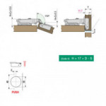 BISAGRA PARA MUEBLES. TIGRA. SISTEMA PUSH. SLIDE-ON