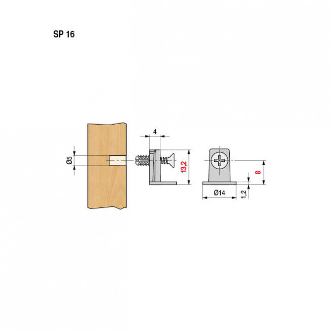 SOPORTE LATERAL CON TACO Y TORNILLO...
