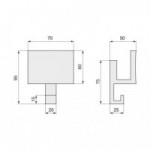 PERCHA COLGADOR FRONTAL CUADRADO DE ZAMAK CROMADO. MODELO ENEKO