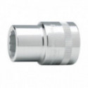 LLAVE VASO CUADRADILLO SERIE CORTA. ACERO CROMADO. BOCA BIHEXAGONAL. 3/4''