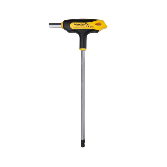 LLAVE ALLEN EN T. ACERO. PUNTA BOLA. MANGO BIMATERIAL. TORNILLERÍA HEXAGONAL