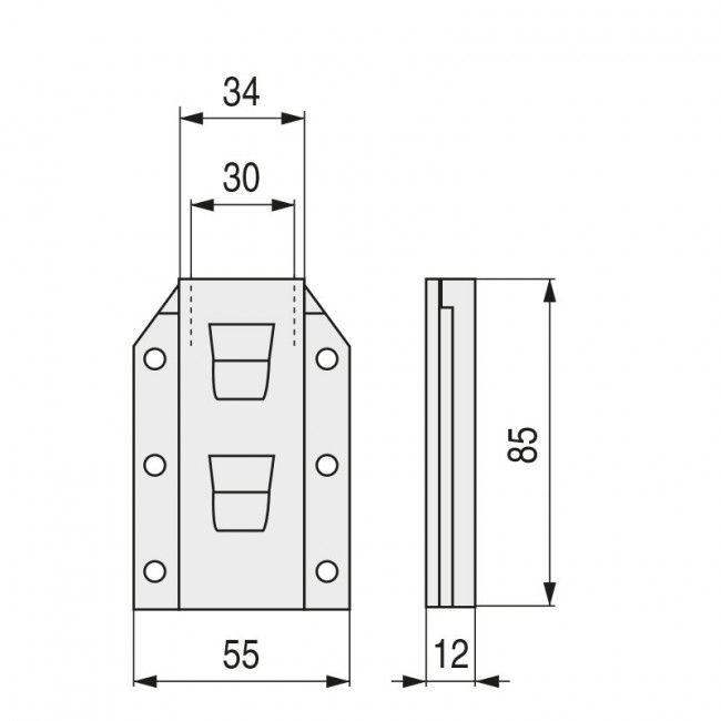 CAJETÍN R30 A55 PARA RESORTE COMPÁS
