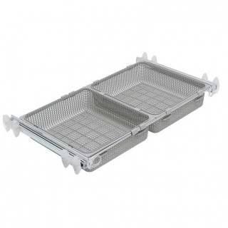 BANDEJA DOBLE EXTRAÍBLE Y EXTENSIBLE PARA ARMARIO GRIS - SERVETTO 2