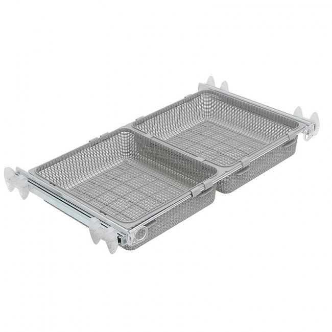 BANDEJA DOBLE EXTRAÍBLE Y EXTENSIBLE PARA ARMARIO GRIS - SERVETTO