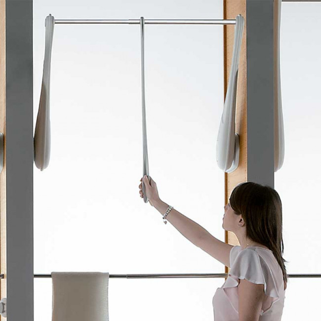 PERCHERO ABATIBLE PARA ARMARIO ONLY BLANCO NÍQUEL 600-1000 MM SERVETTO