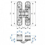 BISAGRA INVISIBLE PARA PUERTA. MODELO ATOMIKA SLIM K-8060