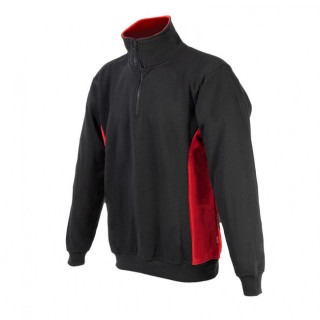 SUDADERA BICOLOR CON CREMALLERA COLOR NEGRO Y ROJO 2