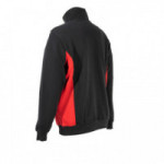 SUDADERA BICOLOR CON CREMALLERA COLOR NEGRO Y ROJO