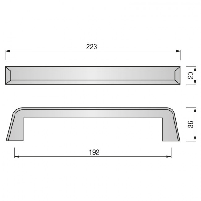 TIRADOR DE MUEBLE ARROW. ZAMAK. CROMO BRILLANTE. DISTANCIA ENTRE CENTROS 192MM - VIEFE