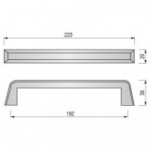 TIRADOR DE MUEBLE ARROW. ZAMAK. CROMO BRILLANTE. DISTANCIA ENTRE CENTROS 192MM - VIEFE